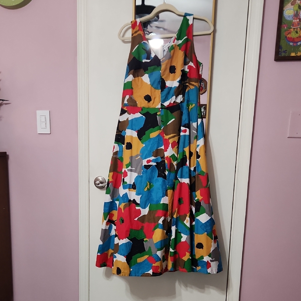 Vibrant Floral Sleeveless Dress